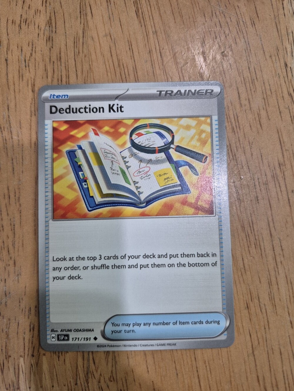 QTY 4 Pokémon Trainer Item Deduction Kit Card